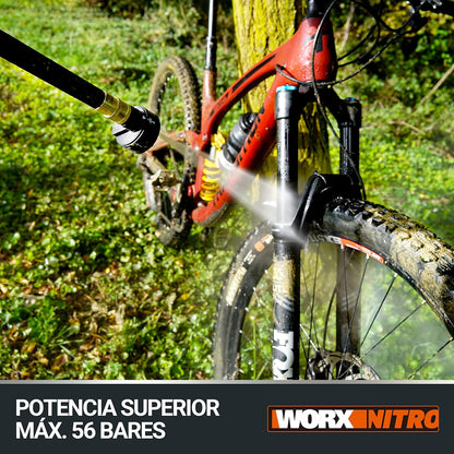 HIDROLIMPIADORA WORX NITRO HYDROSHOT 20V - MOTOR BRUSHLESS 56 BAR CON BATERÍA 4.0Ah Y CARGADOR