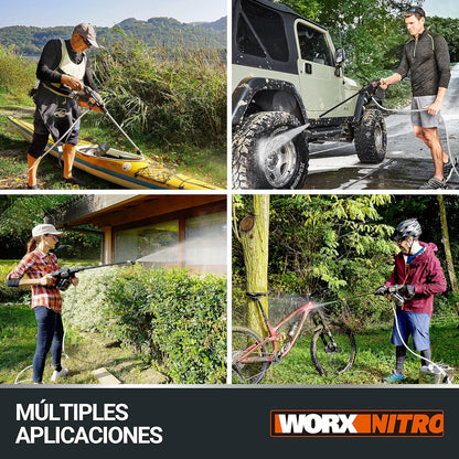 HIDROLIMPIADORA WORX NITRO HYDROSHOT 20V - MOTOR BRUSHLESS 56 BAR CON BATERÍA 4.0Ah Y CARGADOR